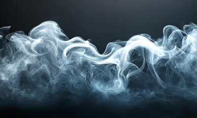 Wall Mural - ethereal wisps of smoke swirling gracefully against a dark backdrop, creating a mesmerizing visual e