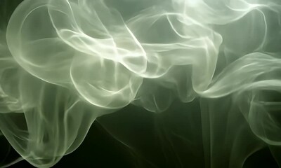 Wall Mural - ethereal wisps of translucent smoke swirling gracefully against a dark background, creating a mystic