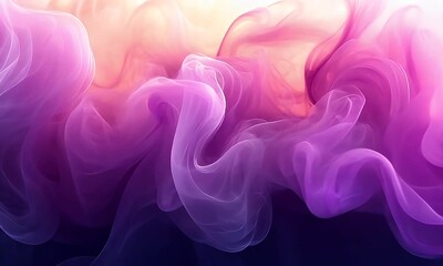 Wall Mural - abstract colorful smoke swirling in soft waves, creating a dreamy atmosphere with gradients of purpl