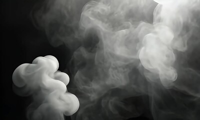 Wall Mural - Ethereal wisps of smoke swirling gracefully against a dark background, creating a mysterious and captivating atmosphere