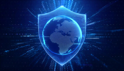 security shield concept with code