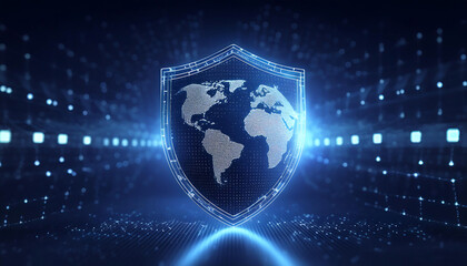 security shield concept with code