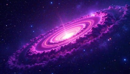 Wall Mural - Swirling purple nebula, cosmic dust clouds, vibrant star field, constellations, star field