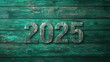 © Watanabe - Central '2025' text on a textured emerald green wooden background