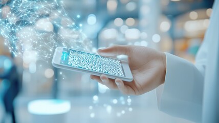 Innovative digital technology and qr code concept for modern communication