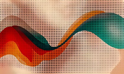 Wall Mural - Abstract design featuring flowing colorful waves against a soft background, ideal for creative projects and digital art