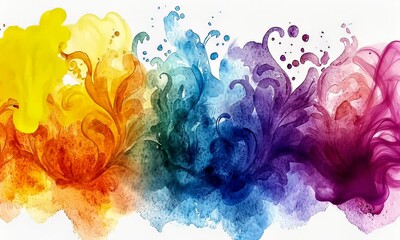 Wall Mural - vibrant swirls of colorful paint blend together in a dynamic display, evoking creativity and artisti