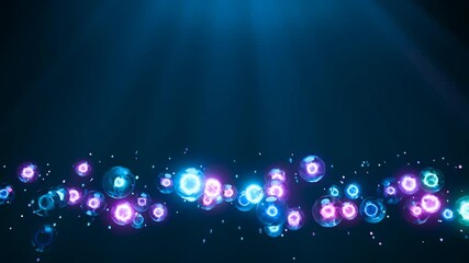 Wall Mural - futuristic abstract satisfying glowing orbs, colorful animated sci-fi spheres, 4k seamless loop