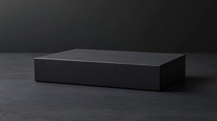 Leinwandbilder - Empty black pedestal for product presentation on black background