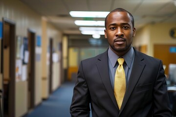 Wall Mural - Job Interview with an African American Business Professional in an Office Setting