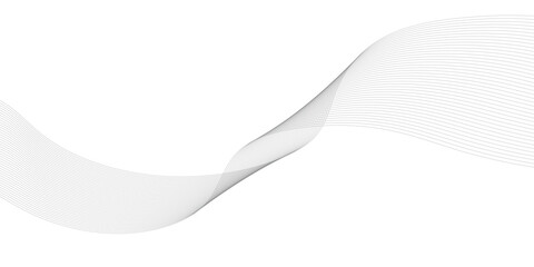 Wall Mural - abstract flowing wave curved lines on transparent background. black gradient smooth curve line shape