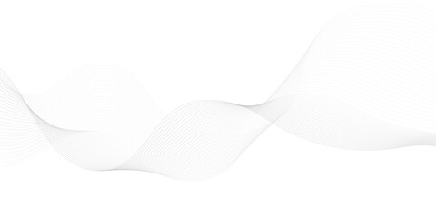 Wall Mural - abstract flowing wave curved lines on transparent background. black gradient smooth curve line shape