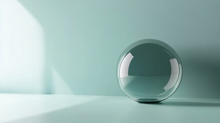 Aufkleber - Glass sphere on a surface with light beam reflecting on wall