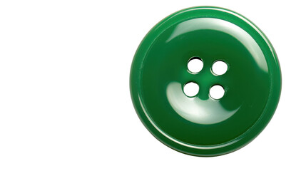 green round four-hole button on transparent background