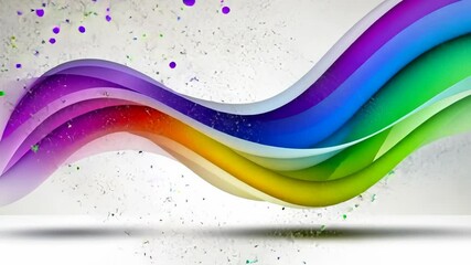 Wall Mural - colorful abstract wave design with vibrant hues flowing across a light background