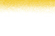 © HDESINER - Golden glitter falling on transparent background. Falling glitter confetti and texture. Luxury sparkling gold confetti.
