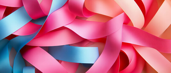 Colorful paper ribbons featuring lightweight texture and vibrant patterns for creative projects