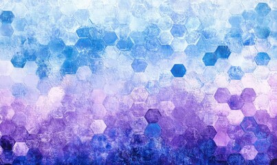 Wall Mural - Abstract Hexagon Pattern with Blue and Purple Gradient Background