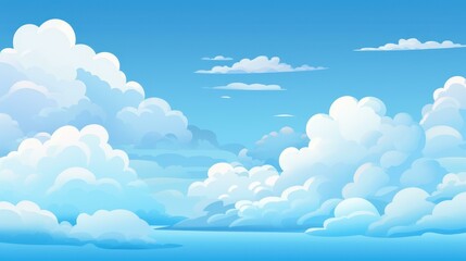 Wall Mural - A serene seascape featuring soft clouds drifting in a bright blue sky, perfect for a calming backdrop.