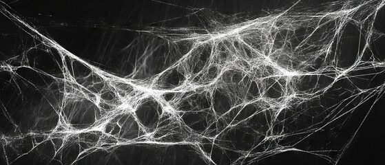 Intricate details of a spiderweb showcasing delicate threads and sticky surfaces