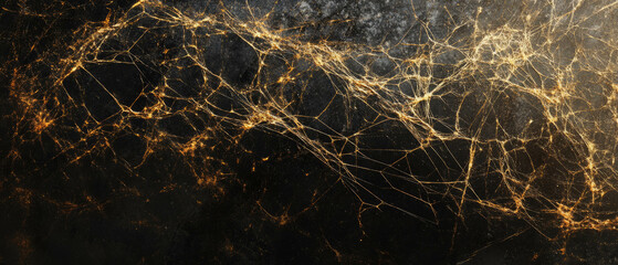 Intricate spiderweb showcasing delicate threads glistening in light