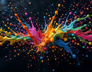 vibrant rainbow paint explosion: a symphony of colors