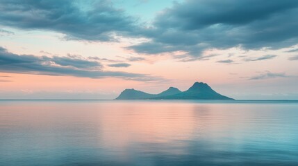 Wall Mural - seascape in early morning sunrise over sea nature landscape