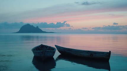Wall Mural - seascape in early morning sunrise over sea nature landscape