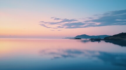 Wall Mural - seascape in early morning sunrise over sea nature landscape