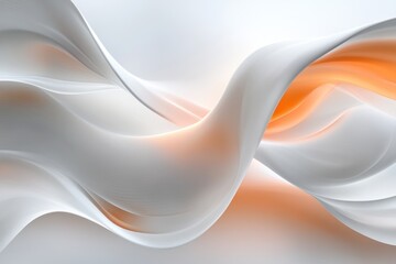 Wall Mural - Abstract Swirling Orange and White Forms: A Digital Art Piece