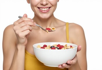 Poster - woman eating a cake