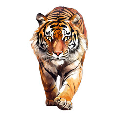Wall Mural - tiger isolated on a white transparent background