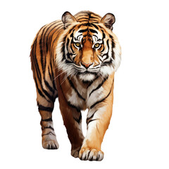 Wall Mural - tiger isolated on a white transparent background