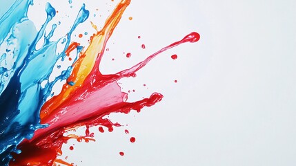 Aufkleber - Colorful paint splashing on white background creating abstract design