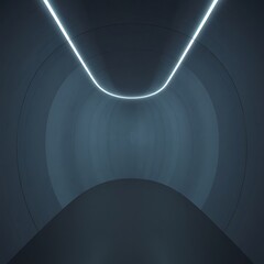 Wall Mural - Abstract futuristic tunnel with glowing lines.
