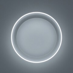 Wall Mural - Glowing circular light on gray background.