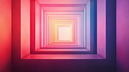 Canvas Print - Abstract Colorful Architectural Gradient Corridor