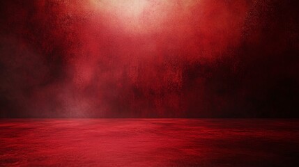 Poster - Red grunge room with concrete floor and smoke effect
