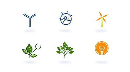 Poster - Comprehensive collection of linear icons featuring symbols for renewable energy sources such as solar panels wind turbines and other eco friendly technology and practices on a clean white background