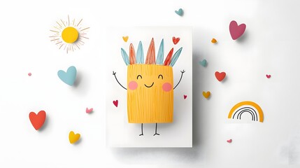 Vibrant collection of playful crayon doodle featuring a mix of abstract shapes like suns hearts stars crowns and rainbows designed for fun and engaging kids sticker packs or other children s decor