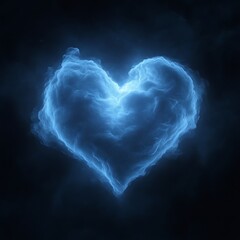 Wall Mural - Glowing blue heart-shaped nebula.