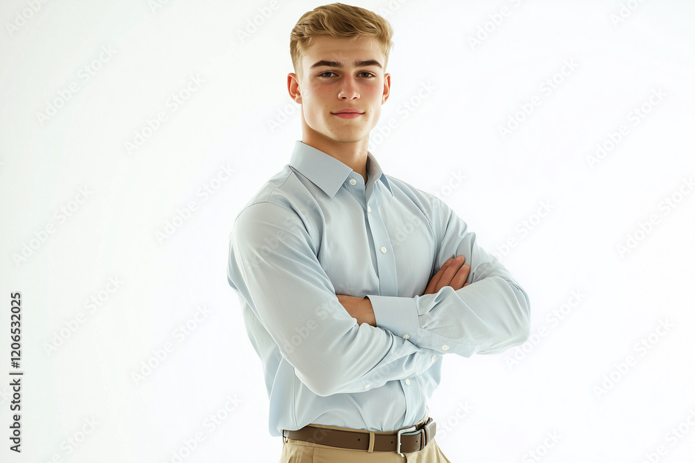 Confident Professional Man in Business Casual Attire with Arms Crossed ...