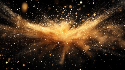 Wall Mural - A shimmering gold design centered on a sleek black background, highlighting elegance and sophistication.