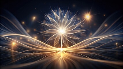 Wall Mural - illuminated floral fantasy a glimmering abstract design of light and flowing lines, evoking a sense 