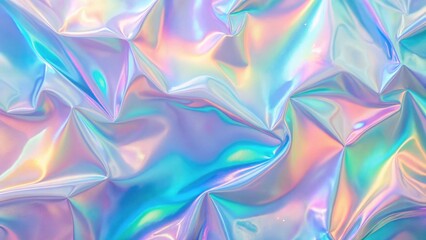 Wall Mural - abstract iridescent draped fabric texture with shimmering pastel hues and smooth, flowing surface