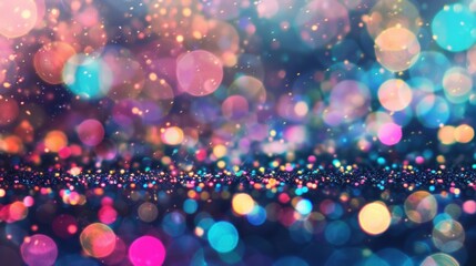 Wall Mural - a captivating assortment of colorful bubbles floats serenely against a dark backdrop, creating an en
