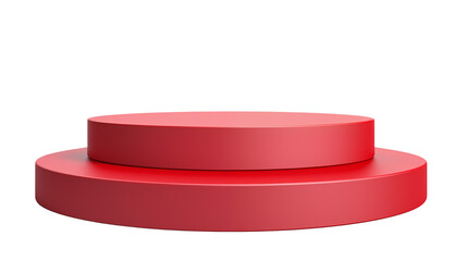 red podium pedestal round shape on a transparent background