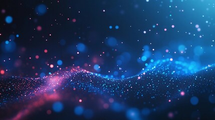 abstract digital binary code background with a blue  and red glow with bokeh effect, a computer screen and data technology concept.
