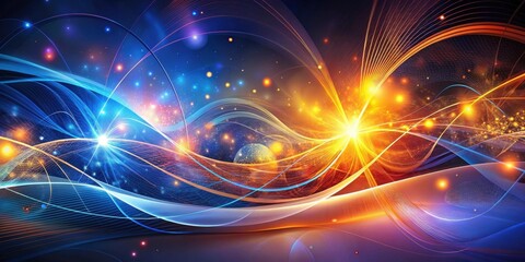 Wall Mural - abstract cosmic energy flow vibrant waves of light and color intertwine in a dynamic display of cele