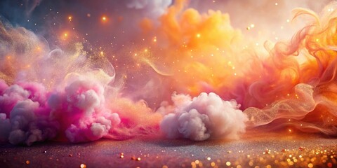 Wall Mural - ethereal cloudscape a dreamlike composition of pastel hues and shimmering gold dust